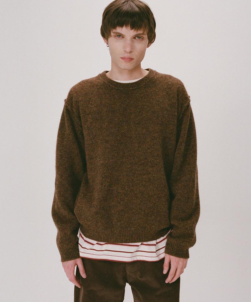 SHIRTER Shaggy Dog Reverse Seam Knit (Brown)
