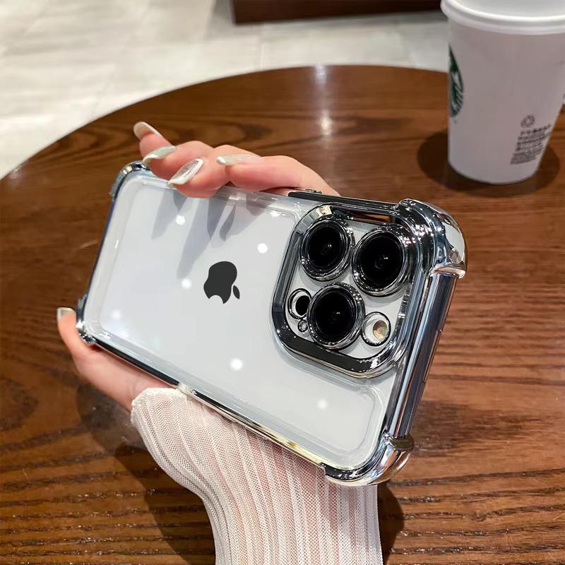 Роскошный фиолетовый прозрачный противоударный чехол для iPhone 14 13 16 15 Pro Max Plus XS XR X с силиконовым мягким покрытием на четырех углах