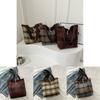 Trendy Plaid Woolen Tote Bag With Large Capacity For Women 2024 New Street Fashion