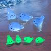 4Pcs Kawaii Luminous Mini Seal Pup Resin Glow At Night Marine Animal Figurines Ornament Fairy Garden Diy Accessories
