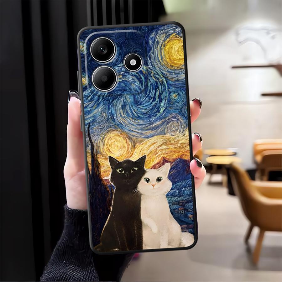 Мультяшный милый чехол-накладка для телефона с кошкой для Xiaomi Redmi Note 14 10 K80 12 11 9 8 7 A3 A4 A5 14C A1 13 Pro Plus 12C 13C K40 A1 A2