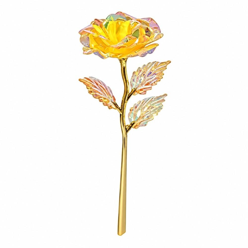 Colorful Gold Foil Rose Flower Handcrafted Artificial Crystal Flower Party Decoration