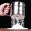 Baking Flour Sifter Double Layer Fine Mesh Powder Sugar Shaker Duster Handheld Stainless Steel Sifter Baking Cake Flour Sieve Tool Kitchen Supplies