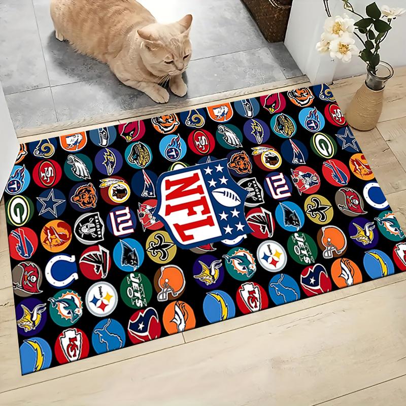 Nfl Team Logos Compilation Carpet Rug Soft Washable Anti Slip Home Living Room Sofa Mats Personalized Christmas Rug