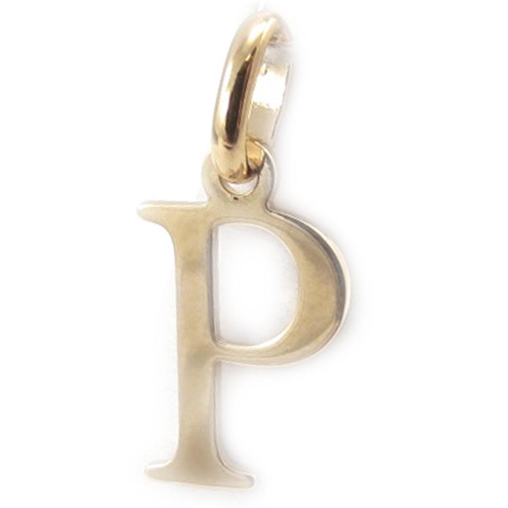 Les Trésors De Lily [J9605] — Позолоченный кулон «Буква P» — 11x8 мм