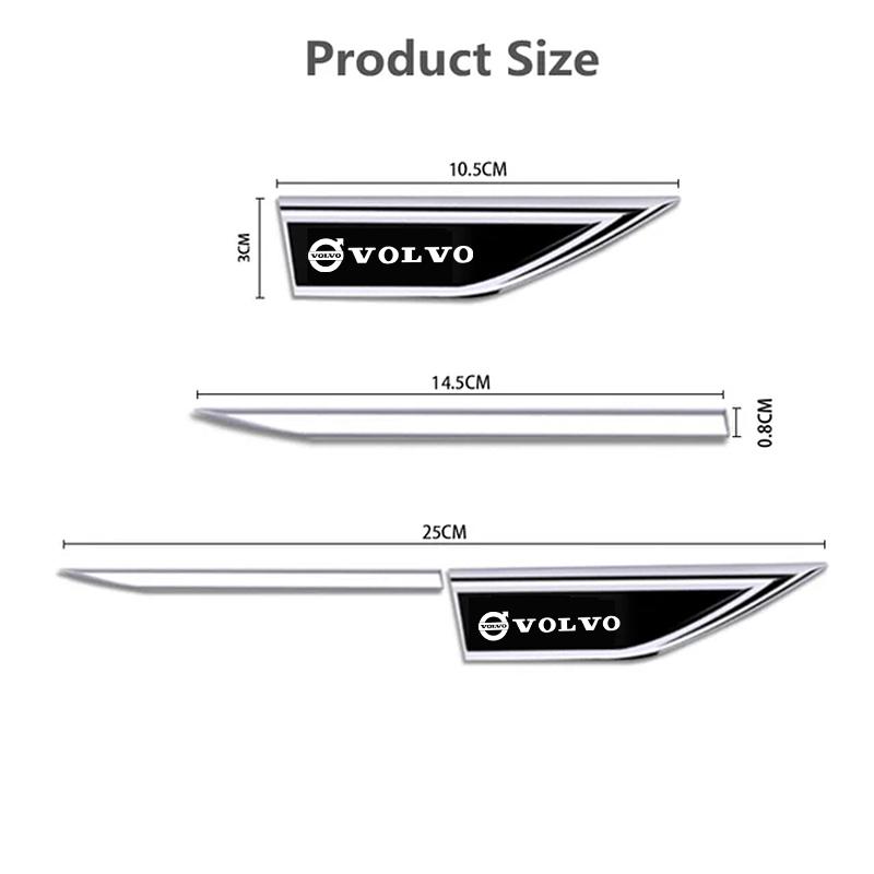 AAKR1 3D Metal Car Leaf Board Side Sticker Auto door Label Body Decorative Blade Decals For Volvo Rdesign XC60 XC40 V60 V40 EX30 XC90