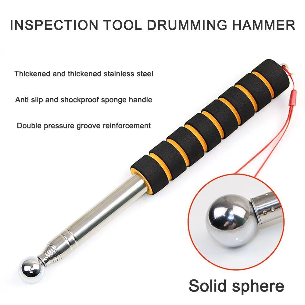 Stainless Steel Home Inspection Hammer Stretchable Floor Test Rod House Inspection Tool