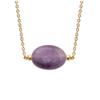 [R1127] - Gold-Plated Necklace 'Mineralia' Golden Purple (amethyst) - 13x10 Mm