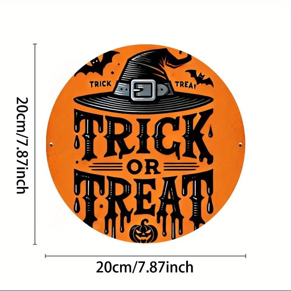 Vintage Metal PlateHalloween Witch Hat Trick Or Treat Vintage Metal Sign Bar  Garage Wall DecorPerfect For Room Decor