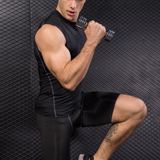 Summer Gym Sleeveless Vest O-Neck Workout Tank Top Sexy Men Bodybuilding Tight Singlet Fitness Muscle Vest Tops