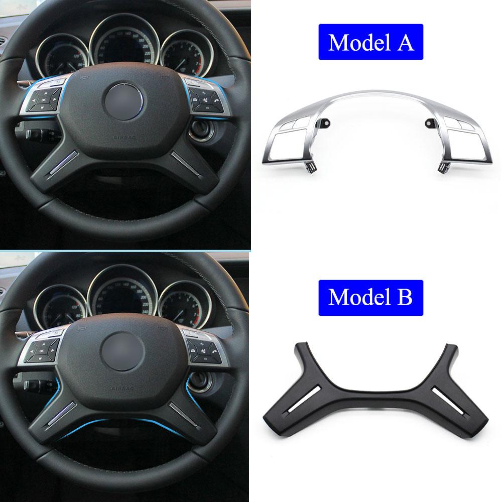 LHD RHD Автомобильный чехол на руль, хромированная накладка, замена панели для BENZ CEM ML GL GLS G Class W204 W212 W166 W463