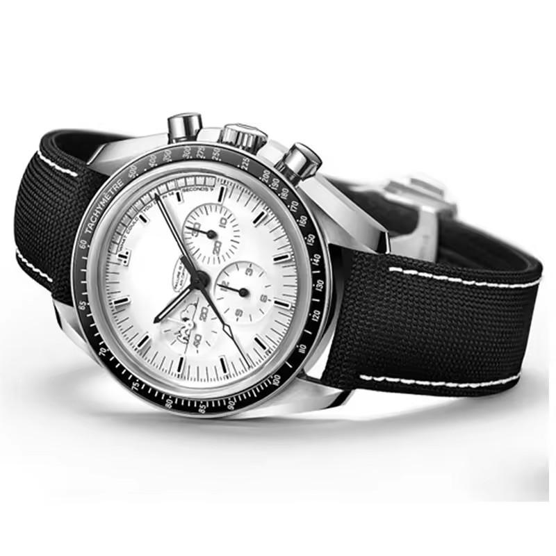 19мм 20мм Ремешок для часов Для Omega Speedmaster Snoopy 310 Холст Кожаная подкладка Ремешок для часов Новый Морской конёк AT150 Нейлоновые ремешки для часов