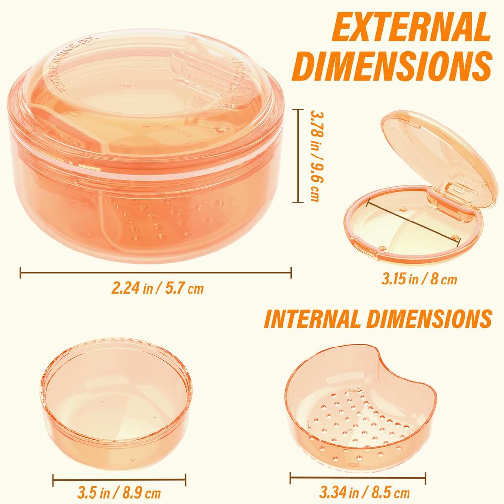 Футляр для чистки фиксаторов зубных протезов 2 в 1 Футляр для чистки фиксаторов Непротекающая ванна для зубных протезов Чашка для полного ухода за зубными протезами