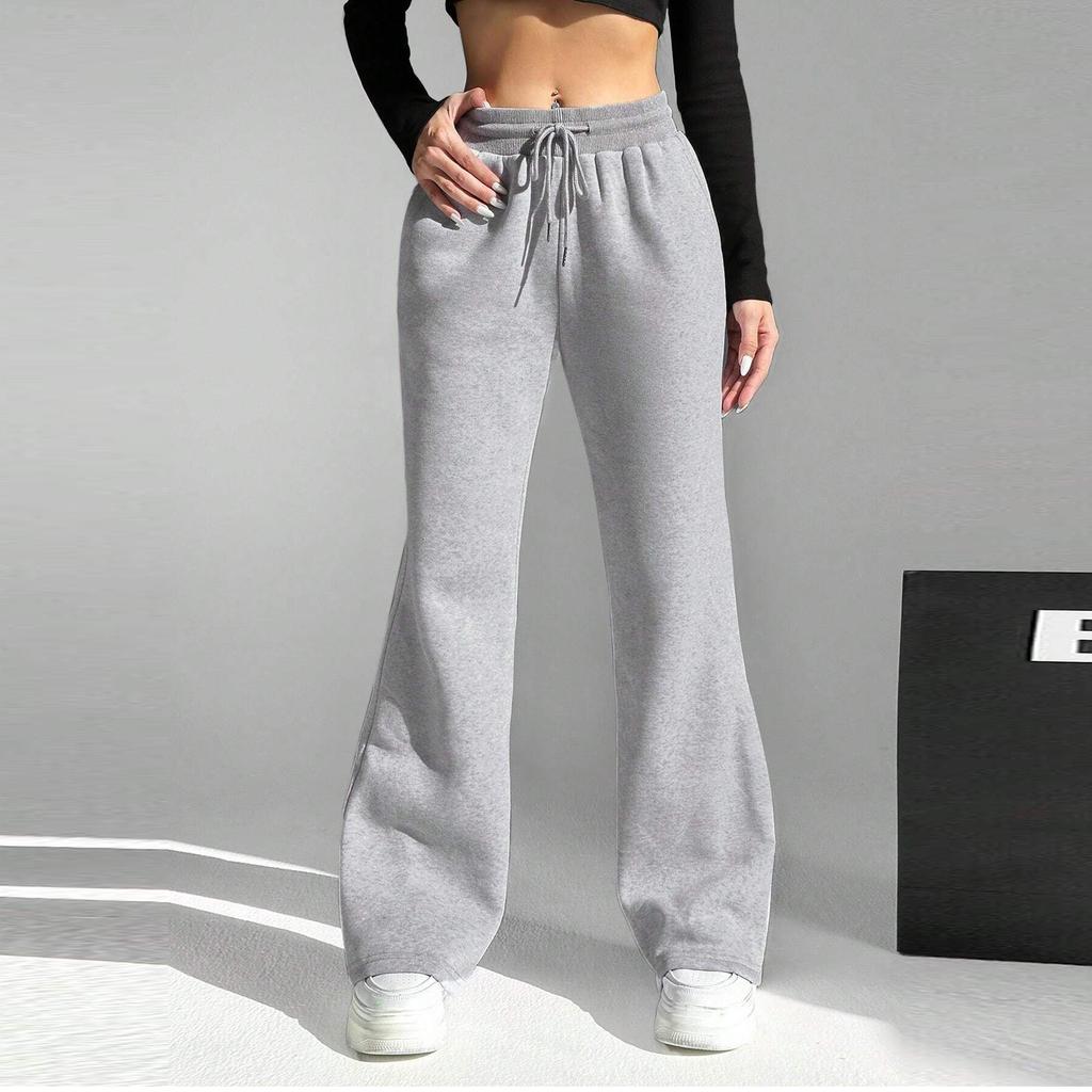 Женские эластичные брюки с высокой талией, повседневные активные брюки с широкими штанинами и длинными брюками, брюки с карманами