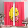 2pcs 2D Flat Printing Curtain Sour Lemons Reading Happy Fabric Without Electricity Family Party Use for Holiday Parties Home