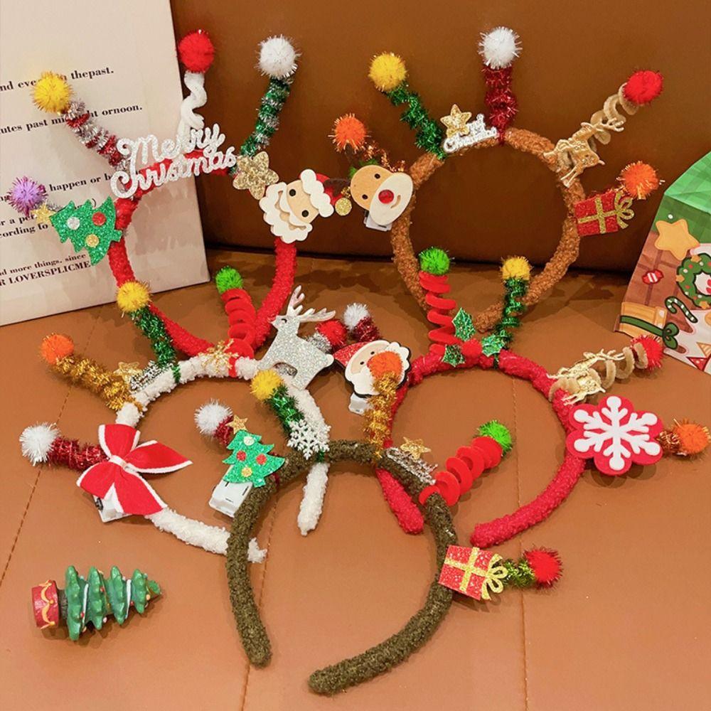 Hair Accessories Christmas Headband Xmas Antler Hair Hoop Santa Claus Hair Hoop Girls/Female