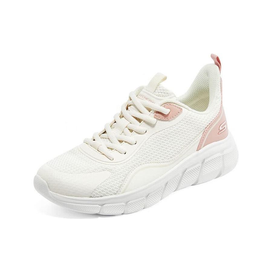 Skechers Bobs Sport Прочная ткань Низкие кроссовки для бега Женские кроссовки Белый Оранжевый 117340-OFWT