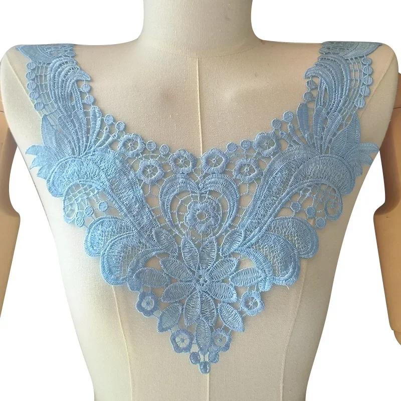 Женская одежда DIY швейные принадлежности красивый белый кружевной воротник сетчатая ткань цветочная вышивка воротник