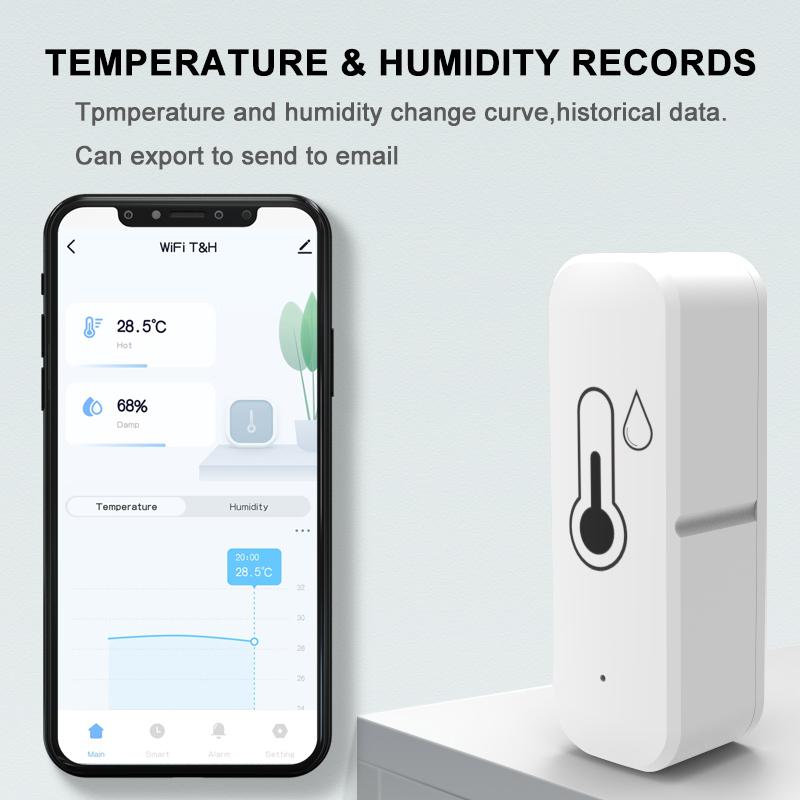 Tuya WIFI Датчик температуры и влажности Smart Life APP Удаленный мониторинг Умный термогигрометр Работает с Alexa Google Assistant