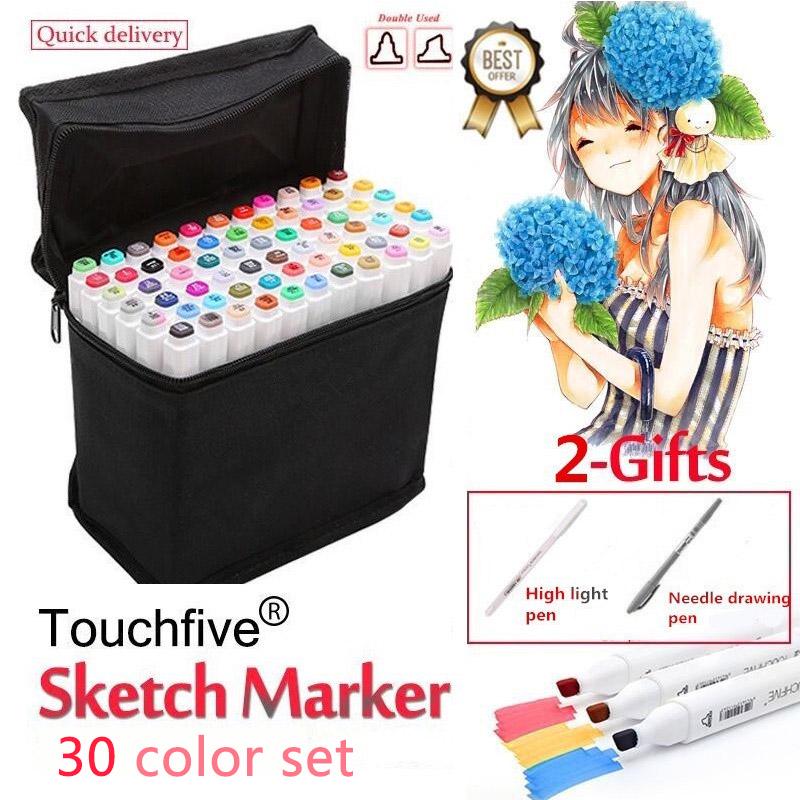 30Pcs/Set Touch Five Colors Marker Set Touch New Art Twin Tip Marker