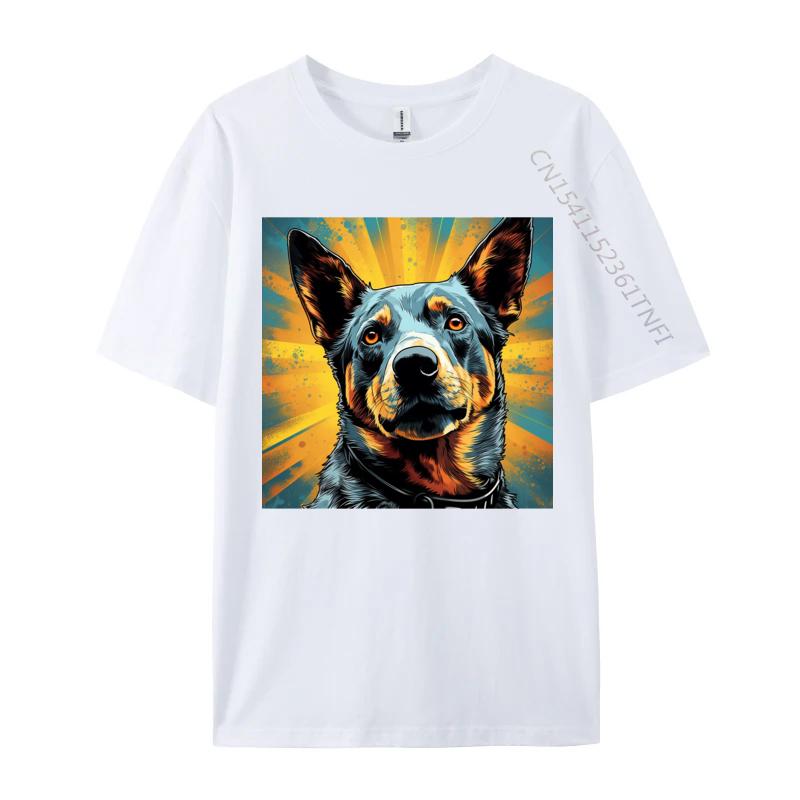 Vibrant Australian Cattle Dog Tshirt Cotton Tops Shirts For Men Geek T Shirt Europe Prevalent TShirt Drop Shipping