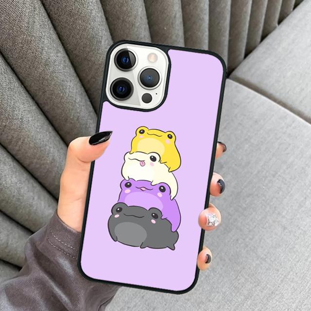 Cute Kawaii Frog Phone Case For iPhone 17 Air 16 15 14 plus 12 13 Pro max Soft Bumper Shell Cover coque