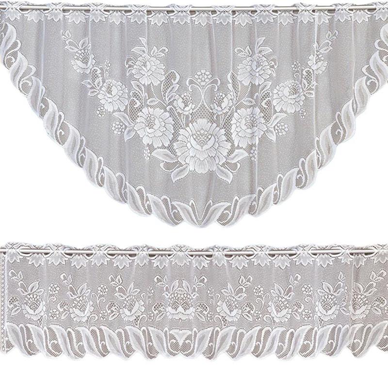 2 шт./комплект европейских штор белого кофейного цвета, полупрозрачные трикотажные кухонные кружевные жаккардовые