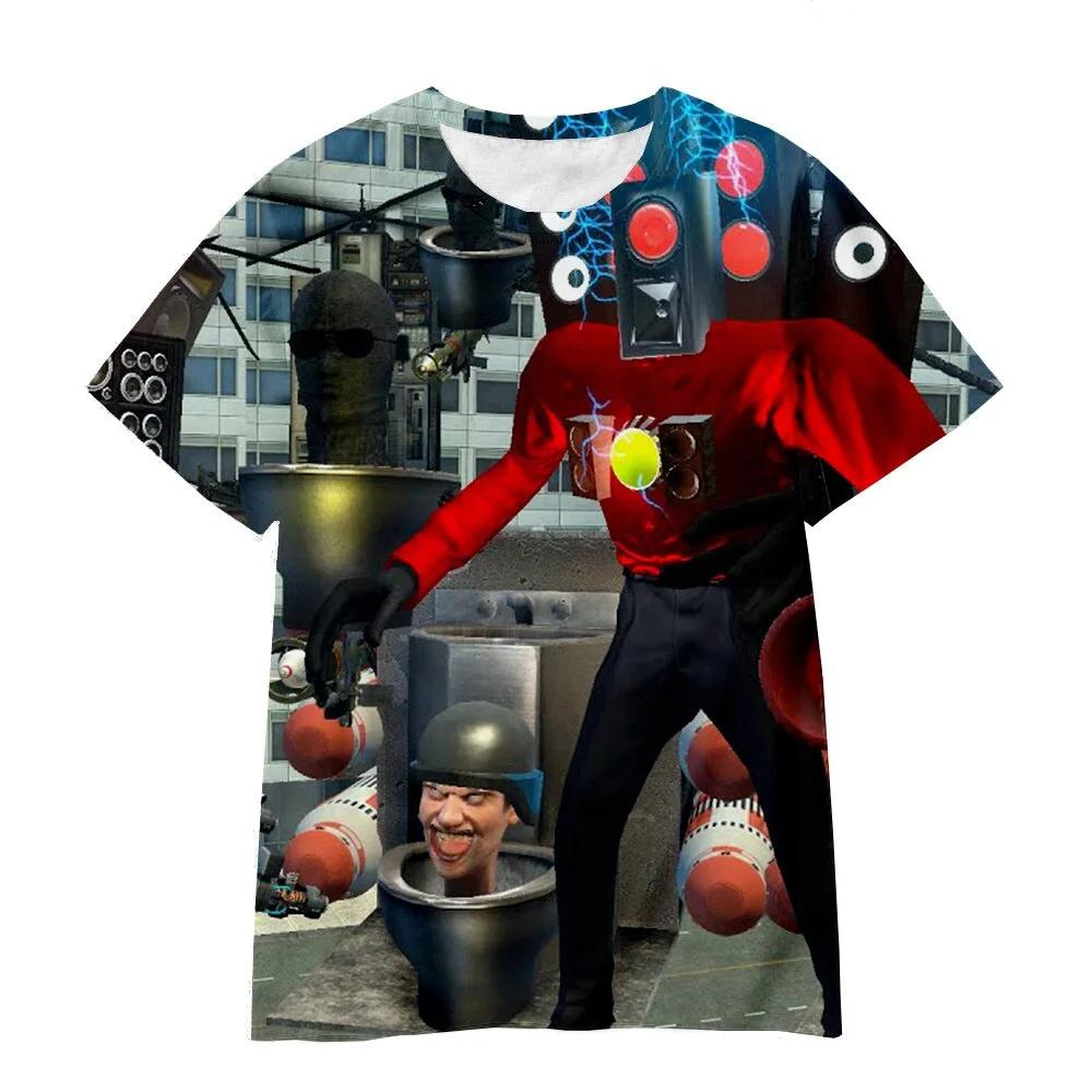 Skibidi туалет графический футболка для мужчин одежда 3D принт оператор аниме футболка повседневные унисекс детские топы футболка забавные рубашки