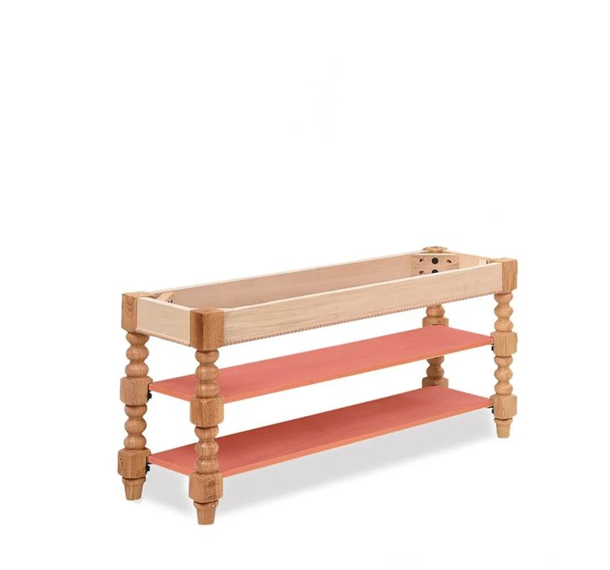 Solid Wood Shoe Changing Stool Home Entrance Door Can Sit Cabinet Multi-functional European Rack Wear Stool