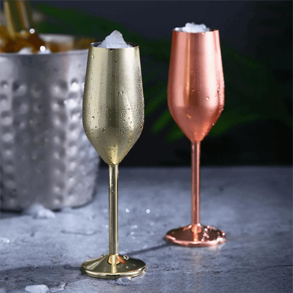 Unbreakable Metal Cocktail Glasses Creative Metal Goblet New Steel Champagne Flute  Wine Drinking