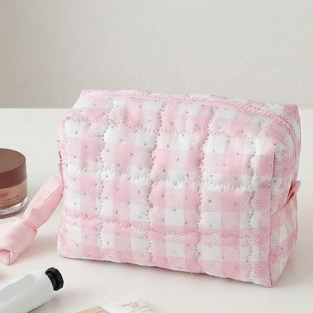 Large Capacity Makeup Bag Checkerboard Pattern Women Toiletry Bag Women Girls