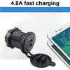 4.8A Dual USB Charger Socket Fast Charging Power Outlet Adapter  Waterproof for Car Motorcycle Truck RV Boat