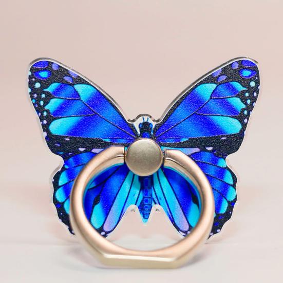 Самоклеящийся цветной держатель для телефона с гладким краем на 360 градусов и цветным кольцом для мобильного телефона с металлической ручкой-подставкой без бабочек