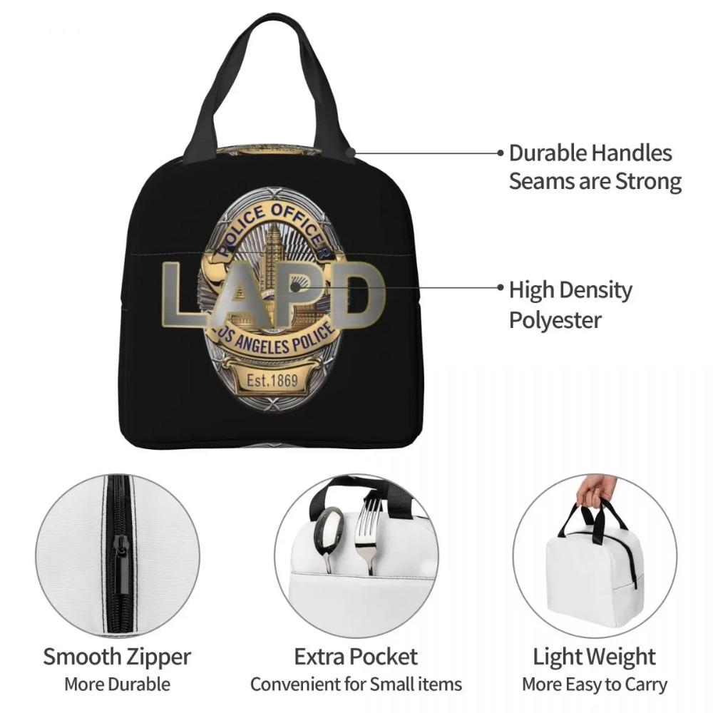 POLICE OFFICER LAPD Insulated Lunch Bag for Women Office Cooler Thermal Food Box Tote Portable Lunch Boxes Container
