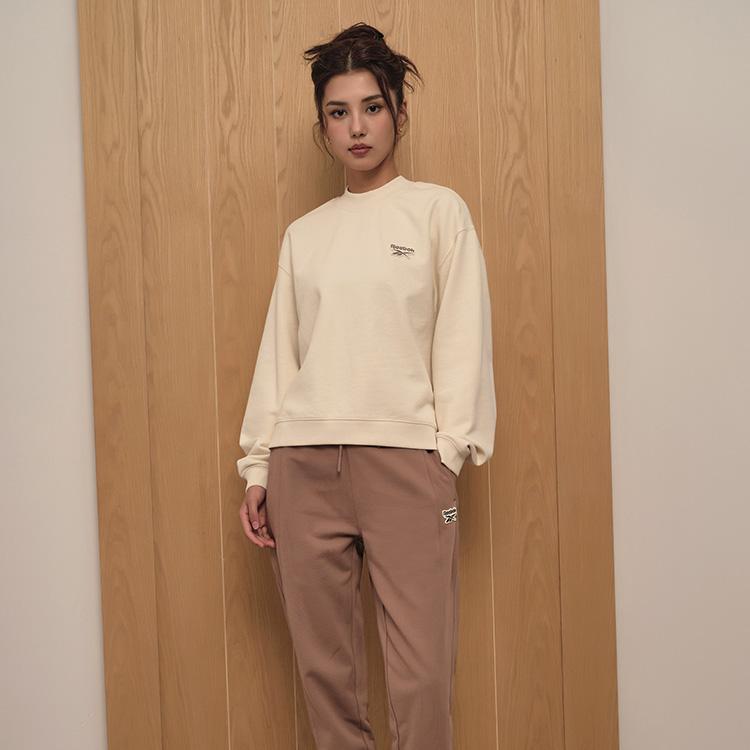 Reebok Минималистичный повседневный свитшот с заниженной линией плеч и круглым вырезом, женский свитшот Off-White 23FRC306WGW2