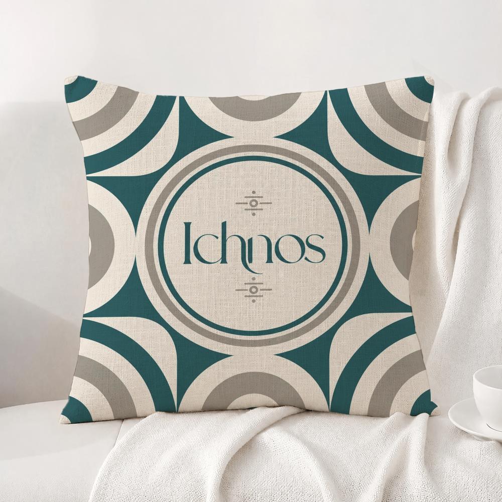 Brand Ichnos Cushion Cover Natural Linen Pillowcase Set AllinOne Decor Cushion Cover for Sofa Bedroom Chair