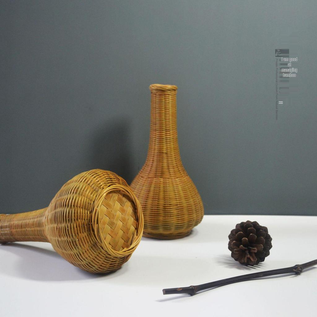 Handmade Bamboo Woven Flower Vase and Ornament Collection