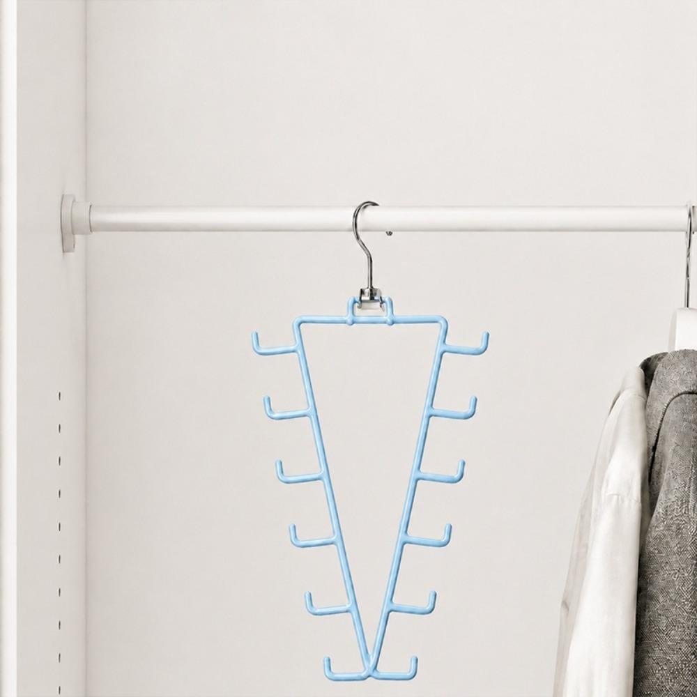 2Pcs 12 Hooks Metal V Shaped Hanger Rotatable Laundry Hanger Hat Storage Rack Scarf Hanging