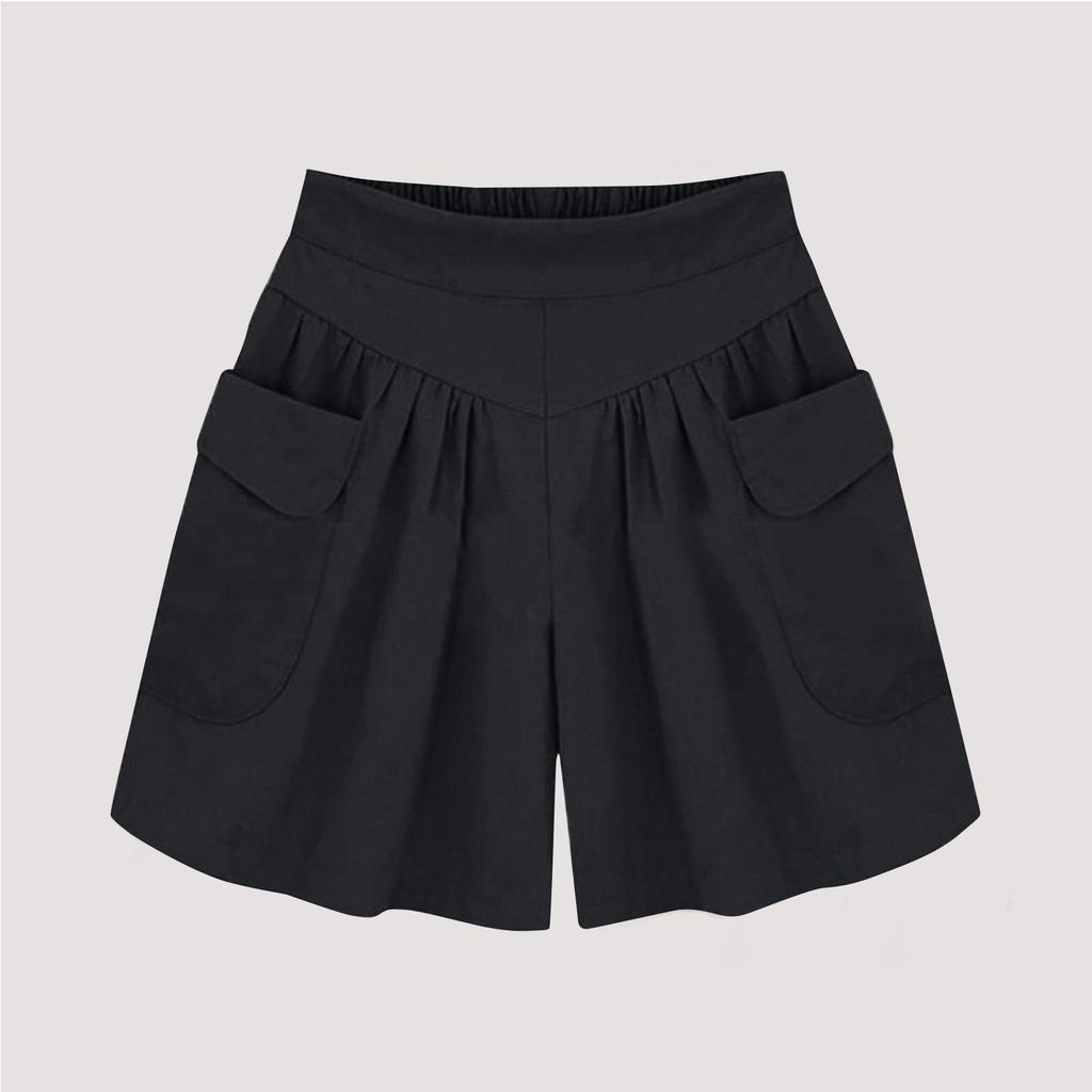 Women's Fashion Summer Pocket Hight Waist Detail Shorts Casual Pants