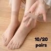 10/20 пар женских носков, короткие носки, весенне-летние дышащие носки, женские прозрачные носки