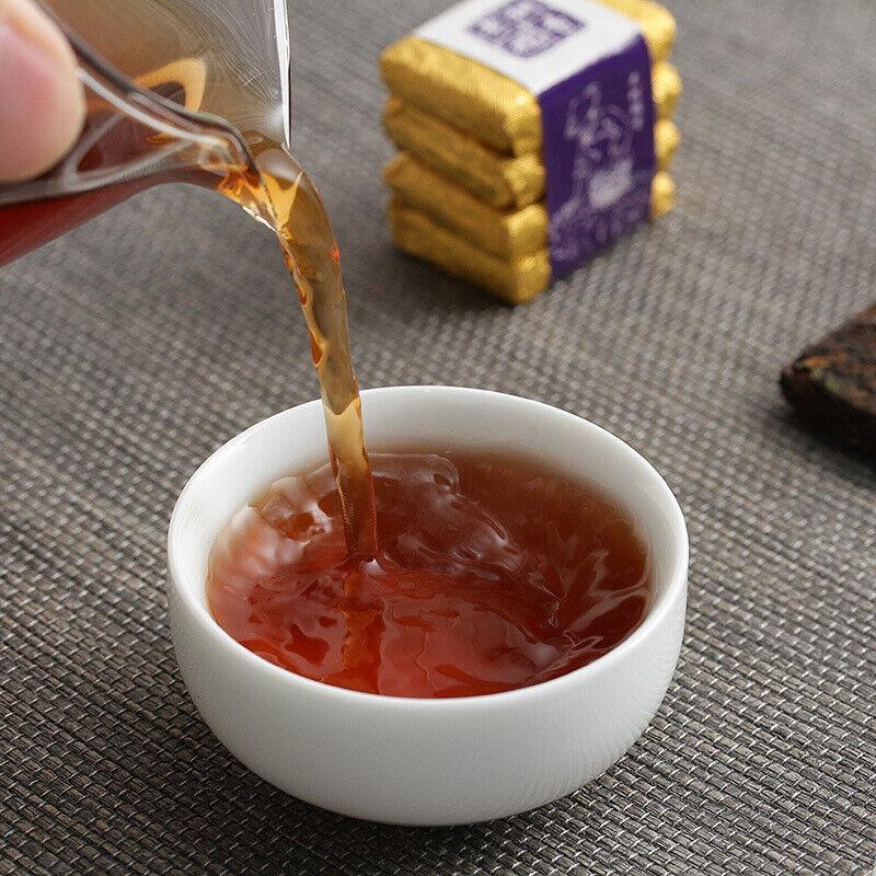 500 г Юньнаньский спелый чай Пуэр, клейкий ароматный мини-чай с квадратными кирпичиками, тонкие ломтики