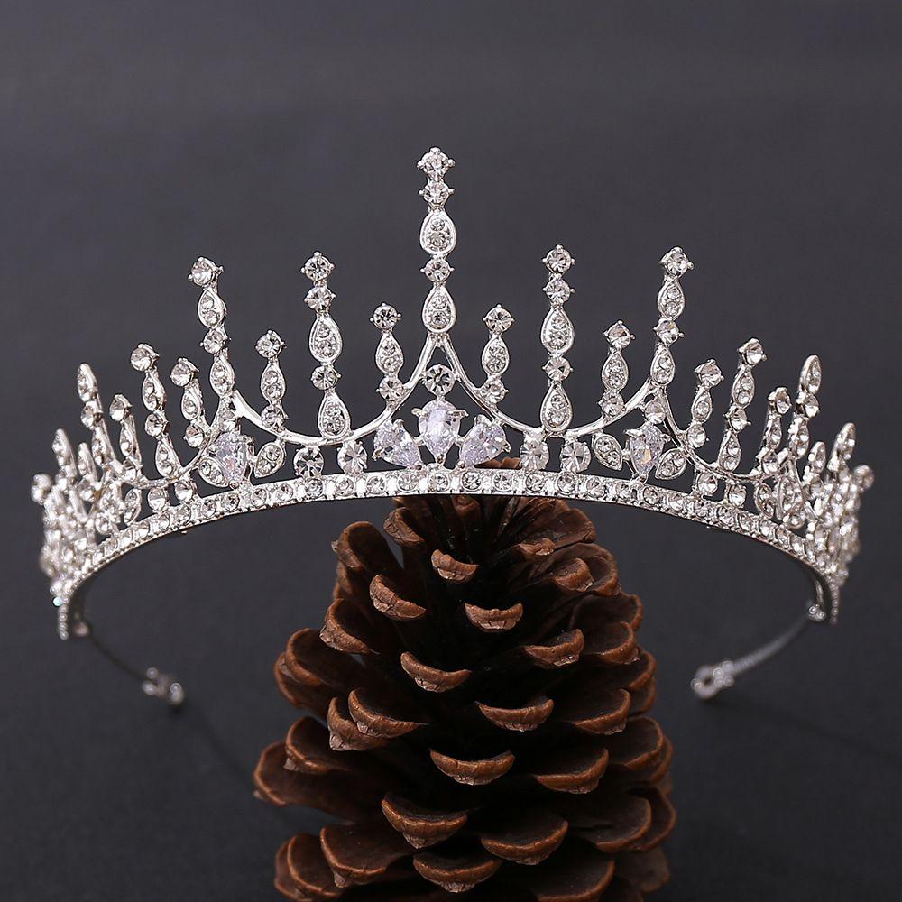Fashion Zinc Zinc Alloy Headwear Headband Princess Tiaras Rhinestone Hair Hoop Wedding Jewelry Bridal Crowns