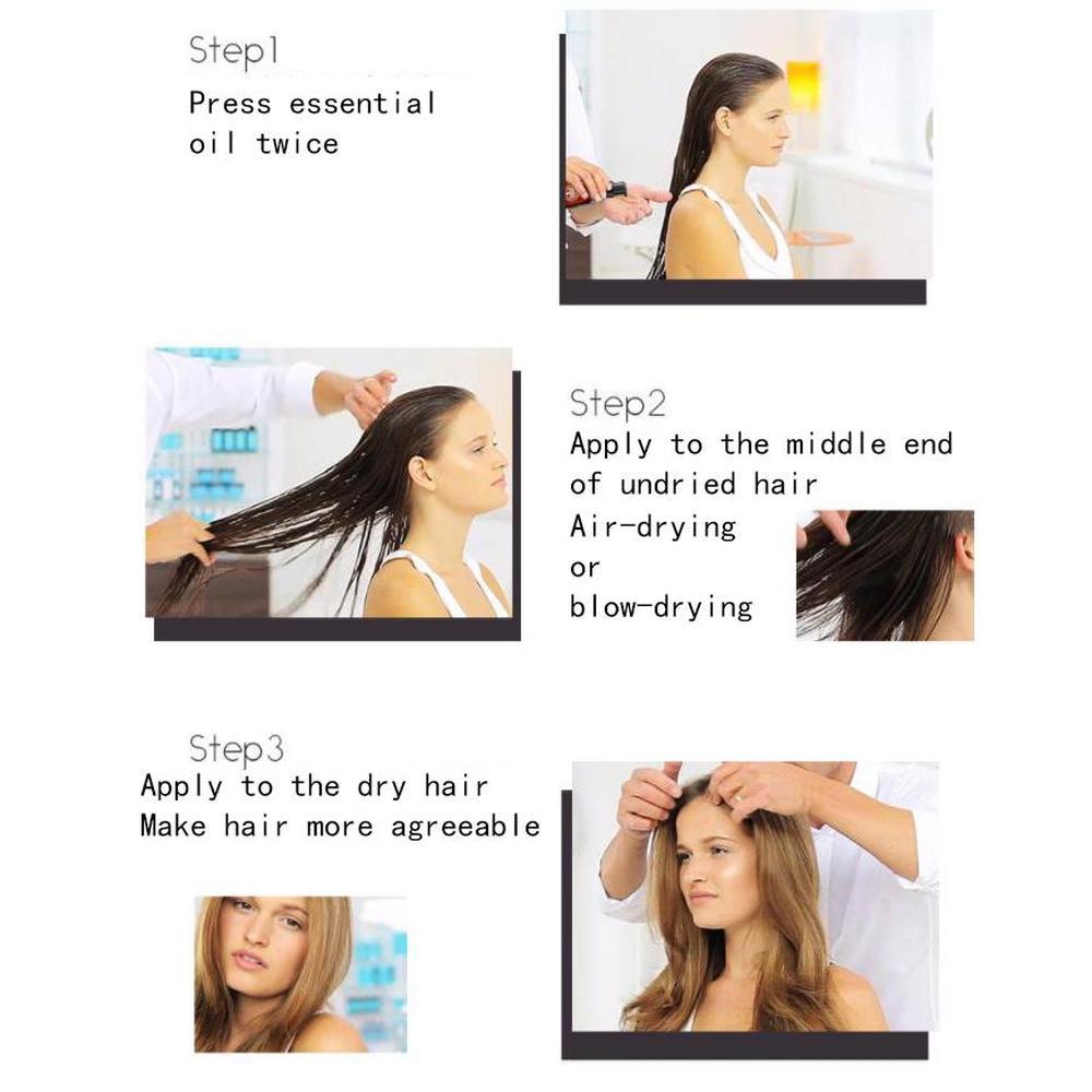 LAIKOU Масло для волос Масло для волос Кератиновое выпрямление кудрявых волос Маска для роста поврежденных волос Сухие секущиеся кончики 40 мл