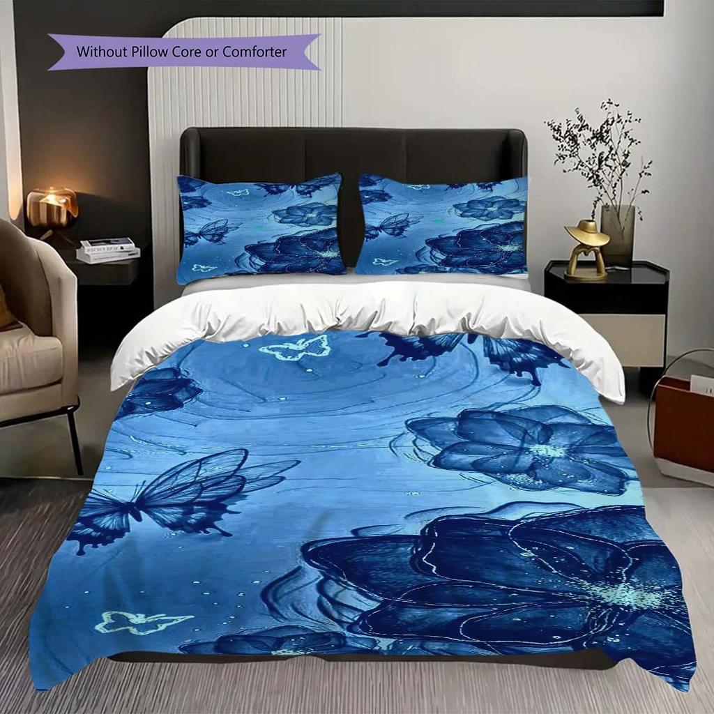 1PC Butterflies, flowers Bedding Quilt Set Quilt Cover Pillowcase Home Decoration Birthday Gift (1 * duvet cover + 15 * pillowcase, without core)