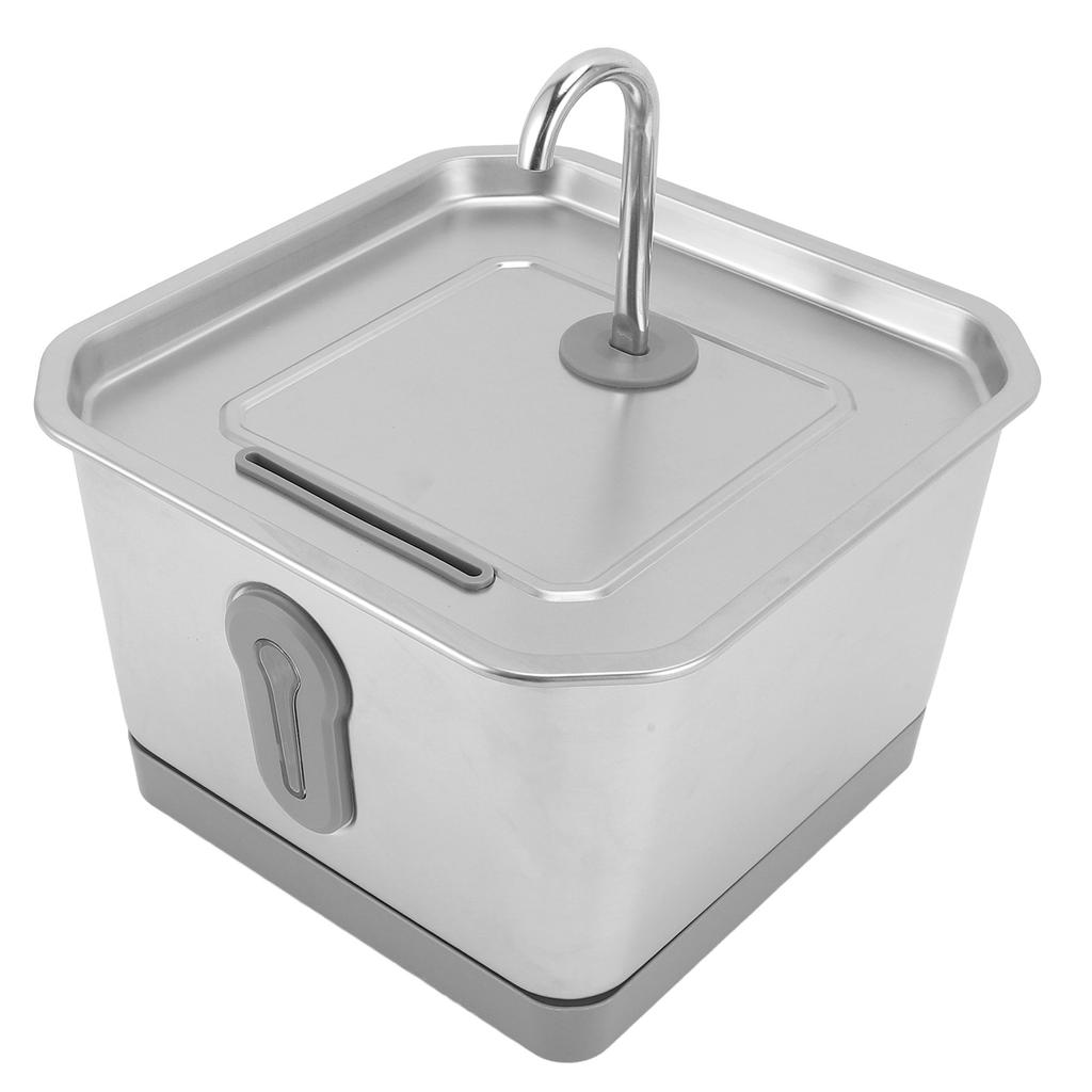 3.5L Stainless Steel Cat Water Fountain Activated Carbon Filtered Smart Sensing Quiet Automatic Pet