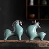 Ceramic Horse Statue Cute Miniatures Figurine Micro Landscape Animal Sculpture  New Year
