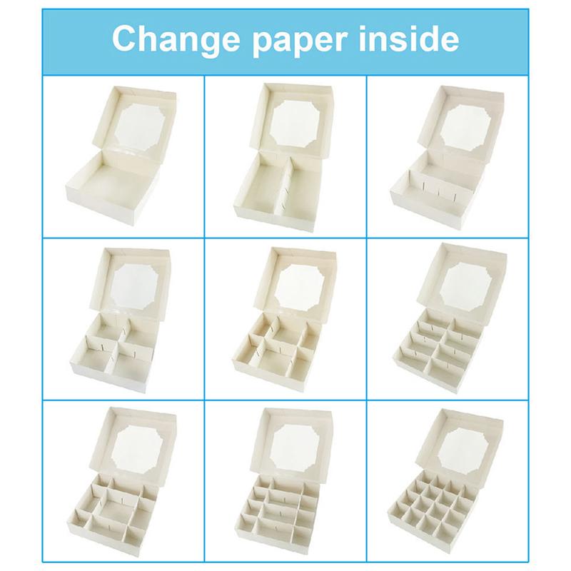 Коробки для кексов на вечеринку пустые 16 сеток коробки для конфет вставки прозрачное окно и разделитель