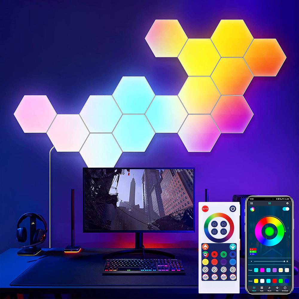 RGBIC Hexagon Smart LED Шестигранные настенные бра Музыкальная синхронизация Светодиодные настенные панели