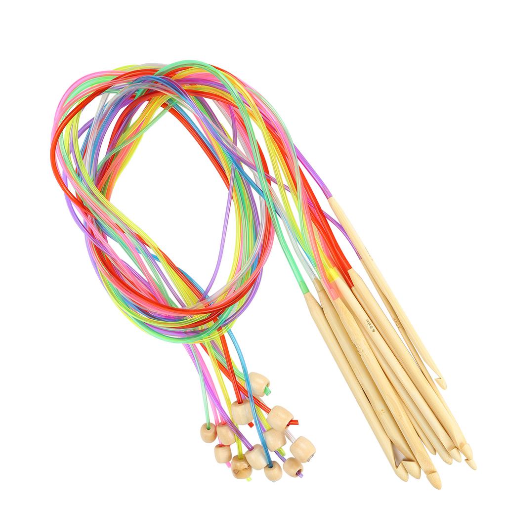 12Pcs Circular Needle DoublePointed Bamboo Tube Connection Crochet Needlework Accessories(Color