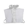 Women Ruffles Stand Fake Collar Half Shirt Lace Detachable Neck Collars Decoration Female Blouse Tops False Collar